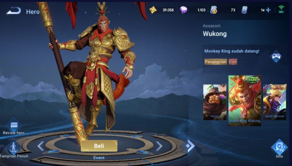 Skin Rare Gilded King Wukong